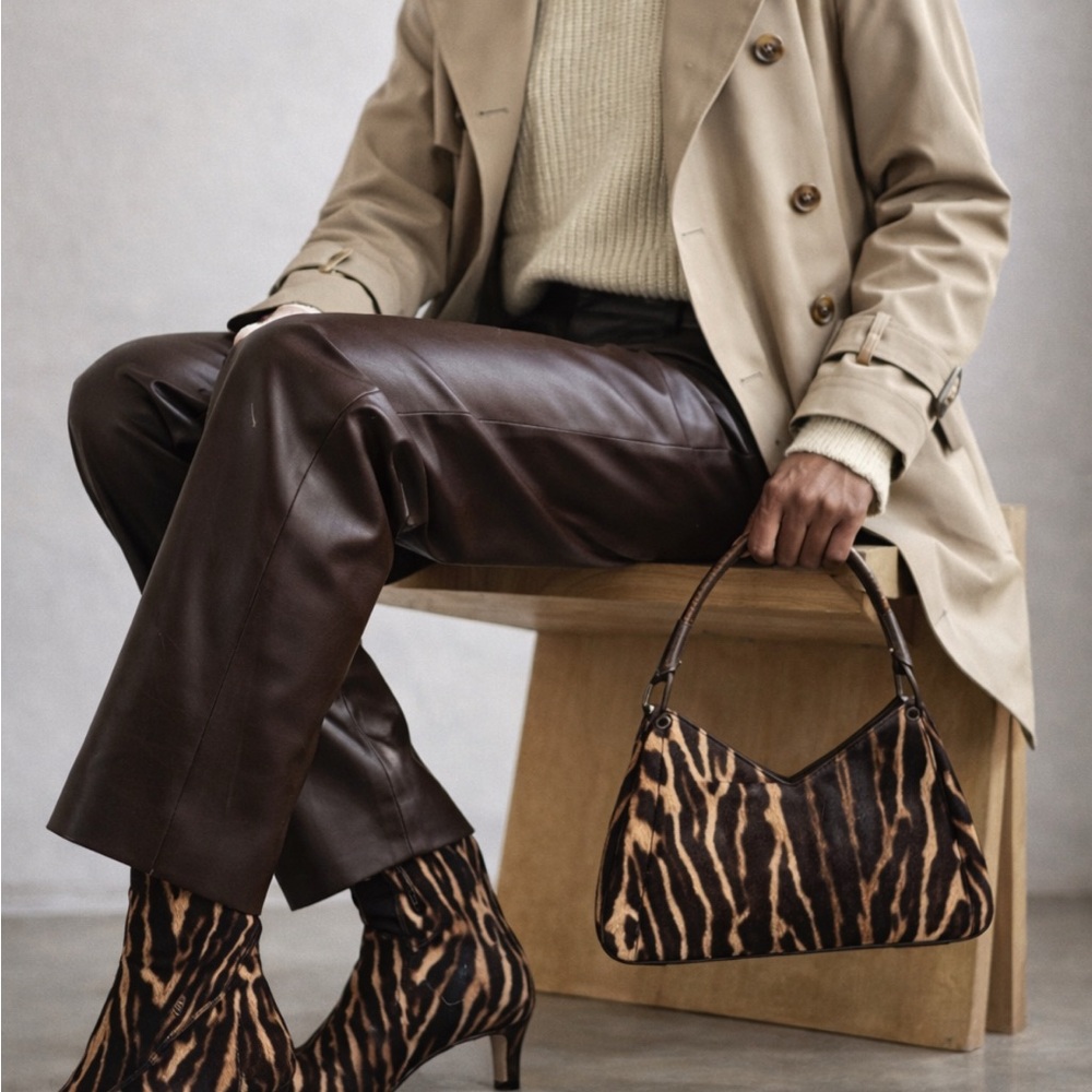 STAUD Animal Print Ankle Boots size 40